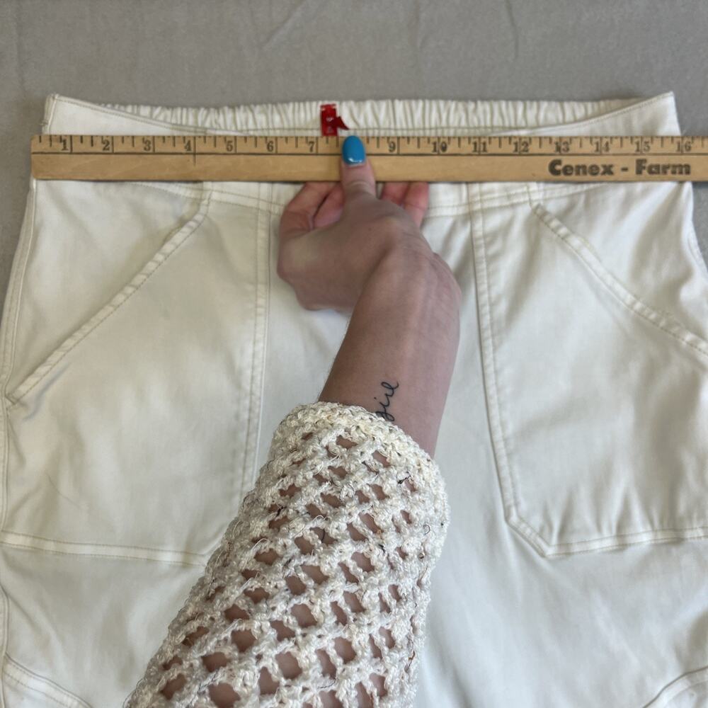 Spanx Cargo Jogger Pants Parchment Off-White Stretch Twill Womens XL - Picture 6 of 13
